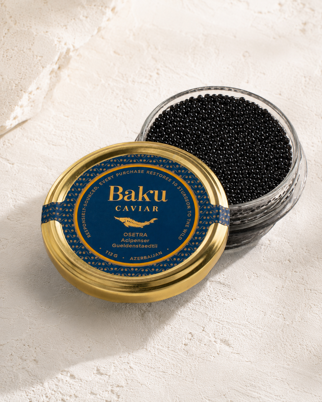 Fine caviar presentation for luxury gastronomy