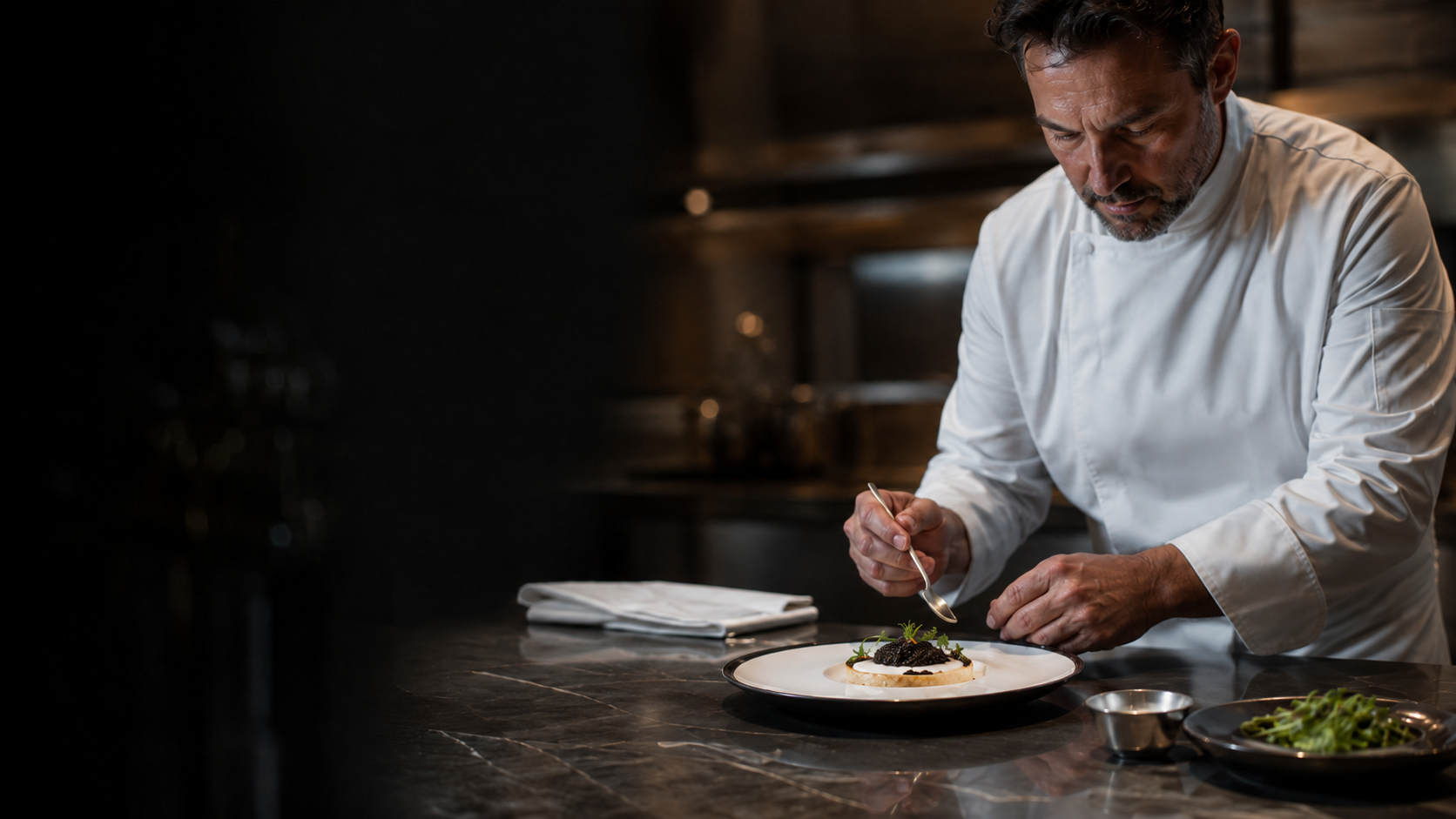 Premium caviar and refined gastronomy presentation